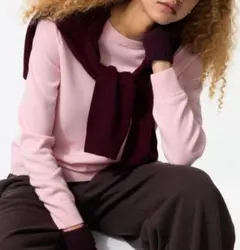 【新品タグ付き•匿名配送】ユニクロ　カシミヤクルーネックセーター　ピンク　3XL