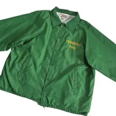 80s 90s USA製 ナイロン コーチジャケット 緑 マスタード 白