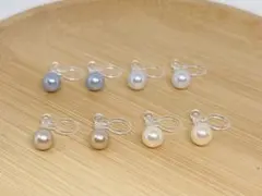 【778】樹脂パールノンホールピアス4ペア アレルギー対応イヤリング シンプル