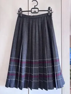 JANE MORE オンワード　ウール グレー チェック柄 プリーツスカート