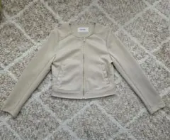 ROYAL PARTY ノーカラージャケット F ベージュ