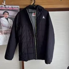 フード付き ブラックダウンジャケット Lサイズ