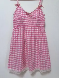 美品【Nile Perch】ナイルパーチ⭐︎ 肩りぼんワンピース ピンク
