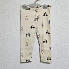 新品 H&M ミニー デイジー フィガロ レギンスパンツ 80 ベージュ