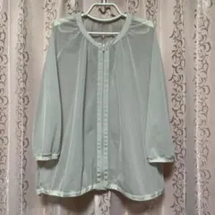 MISSEL ベージュ系シースルー ジップアップ トップス　Lのサムネイル