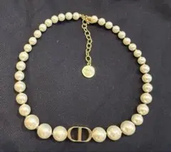 Christian Dior ディオール パールチョッカー CDロゴ 美品