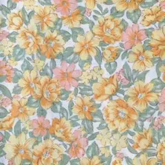 2m ブロード 花柄 イエロー 黄色 グリーン 緑 ピンク 白地 ホワイト