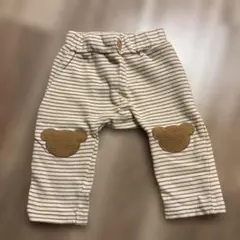 【最終値下げ】ストライプ柄 クマパッチ付きパンツ 80cm