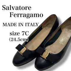 サルヴァトーレフェラガモ ヴァラ パンプス ブラック 7C 24.5cm 箱付き