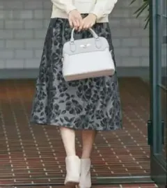 値引き!【美人百花コラボ】フラワージャガードリバーシブル スカート　anySIS