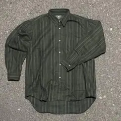 stripe flannel shirt darkgreen
