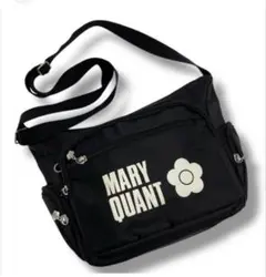 未使用 マリークワント ショルダーバッグ 多機能バック6ポケット ナイロン 黒