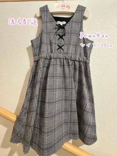 3can4on チェック柄 ノースリーブワンピース 130cm
