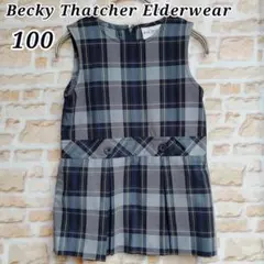 ジャンバースカート 100 ネイビー チェック