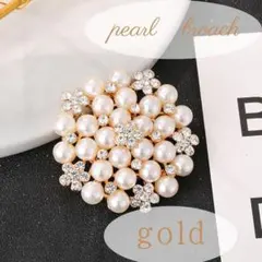 ゴールドパール ブローチ コサージュ ストールピン 卒業式 入学式 フォーマル