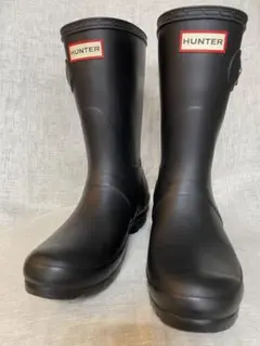 HUNTER ハンターブラックレインシューズ長靴 ショートブーツＵＫ４スレ有