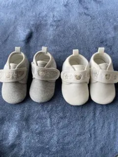 ベビーシューズ 2色セット グレー ホワイト