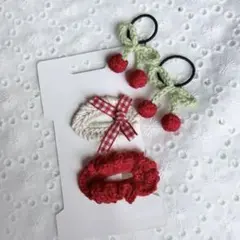 ヘアアクセサリーセット さくらんぼ リボン フリル