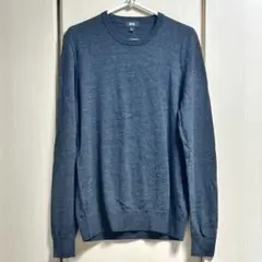 ユニクロ エクストラファインメリノクルーネックセーター 06 グレー Lサイズ