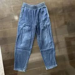 GU ダークブルー デニムイージーパンツ　Sサイズ　男女兼用　綿100% 中古品