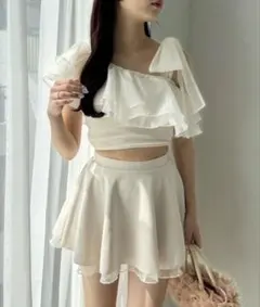 NICE CLAUP swimwear/肩リボンワンショルダー/3点セット