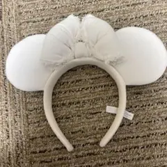 ミニー　耳 ホワイトカチューシャ