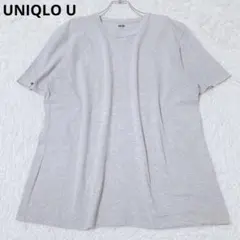 ユニクロ　半袖Tシャツ　クルーネック　綿　コットン　シンプル　グレー　XLサイズ