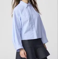 コットンコクーンシャツ　ユニクロ　ストライプ