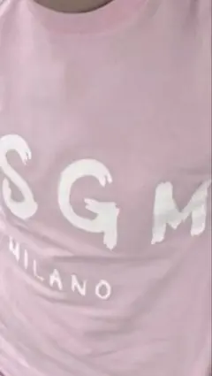 MSGM ロゴプリント Tシャツ ピンクのサムネイル