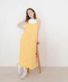 フルーツオブザルーム◆ワッフルキャミワンピース/総柄 Aライン ゆったり 楽ちんのサムネイル