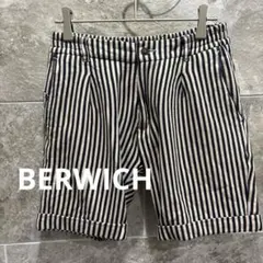 イタリア製BERWICH ベルウィッチ ストライプ ショートパンツ 46 紺のサムネイル