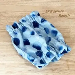 完成品！Sサイズ　ダブルガーゼ　スヌード　水玉柄　水色　犬用　ドッグウェア
