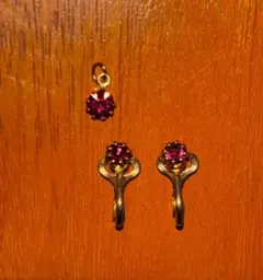 アメジスト　ペンダントトップ　イヤリングセット