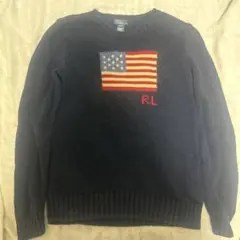R.L. ラルフローレン アメリカ国旗刺繍ニット