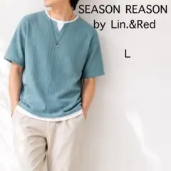 SEASON REASON フェイクレイヤード Tシャツ L ブルーのサムネイル