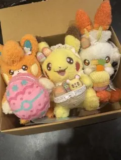 ポケモン　イースター　ぬいぐるみ　ピカチュウ　パモ　ヒバニー