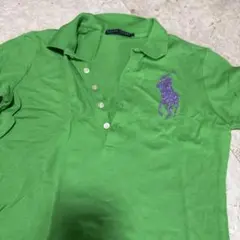 Ralph Lauren グリーン ポロシャツ L ビーズ刺繍