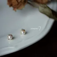 淡水パール　ピアス　小ぶり　シンプル　大人可愛い　925