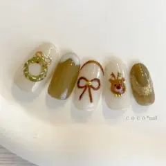 *ナチュラル可愛い クリスマスネイル*