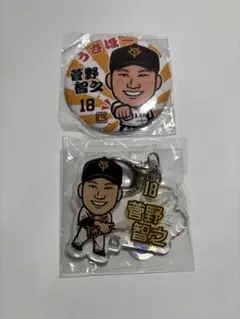 読売ジャイアンツ　菅野智之選手　缶バッジ&キーホルダーセット