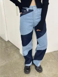 ダイアゴナルパターン ストレートデニムのサムネイル