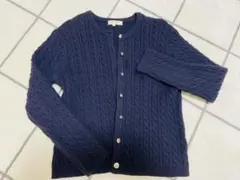 grove ネイビー ケーブル編み カーディガン M
