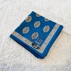 未使用☆dunhill ダンヒル ハンカチ 綿 ネイビー 総柄のサムネイル