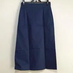 【新品】上品ネイビーロング丈 タイトスカートきれいめシンプル無地オフィス通勤着Ｌのサムネイル