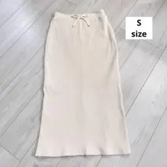 【美シルエット】チャオパニックティピー リブIラインスカート アイボリー 春