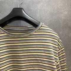 Y2K マルチボーダー ロンT 長袖Tシャツ ボックスシルエット 短丈 cboyのサムネイル