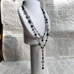 ネックレス　金属ビーズ　ビーズ　ハンドメイド　アンティーク　49＋5cm