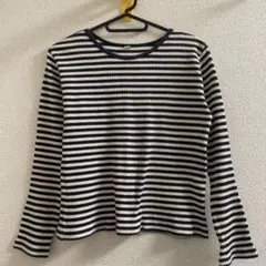 子ども服　女児　秋　冬　ロングTシャツ　ネイビー　紺　ボーダー　長袖　送料無料
