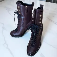 ヴァレンティノ　ロックスタッズ レースアップブーツ 38