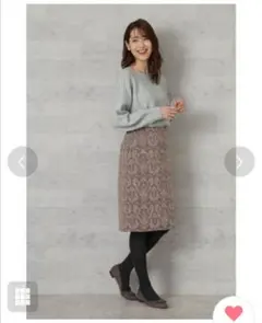 【美品】NATURAL BEAUTY BASIC　ジャガードタイトスカート